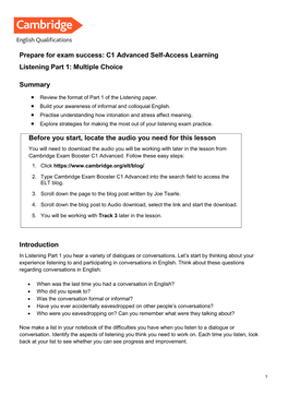 Listening Part 1: Multiple Choice