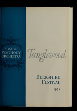 Boston Symphony Orchestra Concert Programs, Summer, 1959-1960