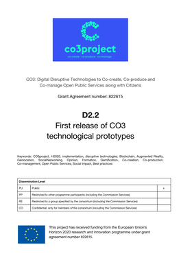 D2.2 First Release of CO3 Technological Prototypes