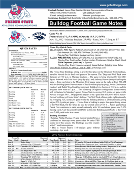 Bulldog Football Game Notes