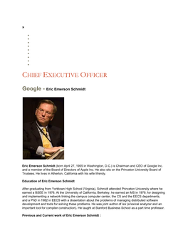 Chief Executive Officer