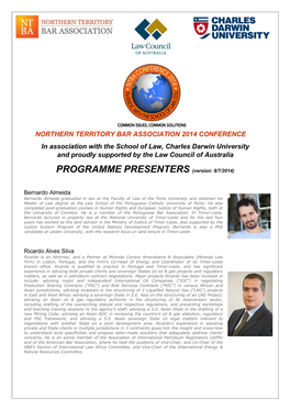 PROGRAMME PRESENTERS (Version: 8/7/2014)