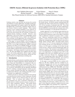 ERIM: Secure, Efficient In-Process Isolation With