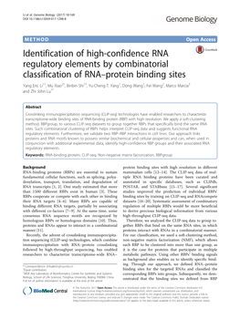 Identification of High-Confidence RNA Regulatory Elements By