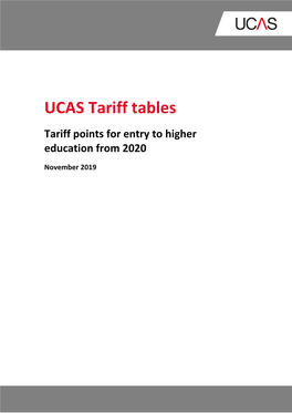 UCAS Tariff Tables