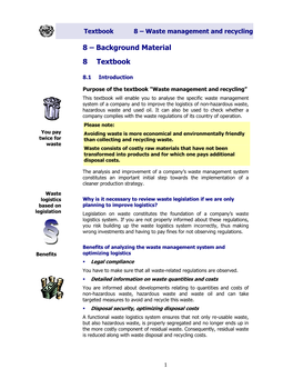 Textbook 8 – Waste Management and Recycling