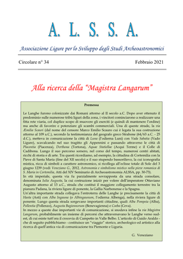 Alla Ricerca Della “Magistra Langarum”