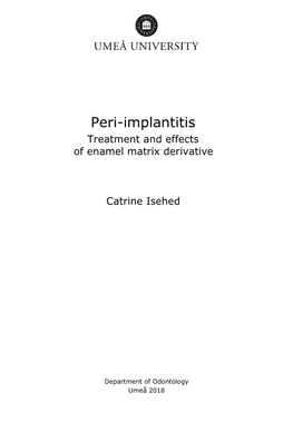 Peri-Implantitis Treatment and Effects of Enamel Matrix Derivative