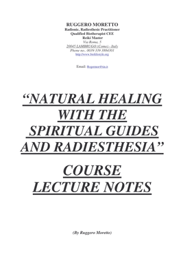 Natural Healing with the Spiritual Guides and Radiesthesia”