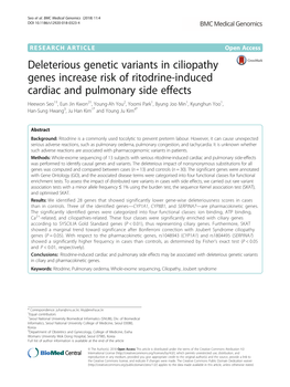 Deleterious Genetic Variants in Ciliopathy Genes Increase Risk Of