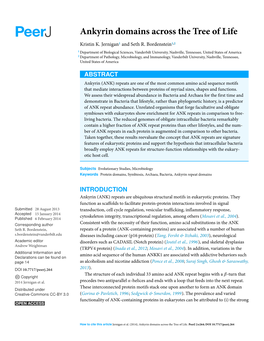 Ankyrin Domains Across the Tree of Life