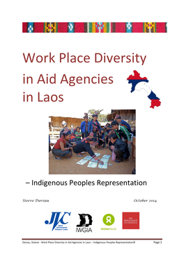 Work Place Diversity in Aid Agencies in Laos