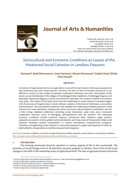 Journal of Arts & Humanities