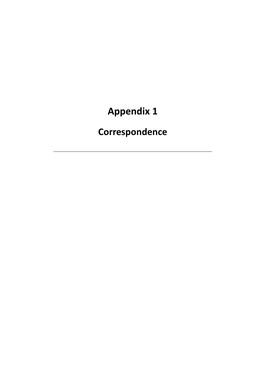 Appendix 1 Correspondence