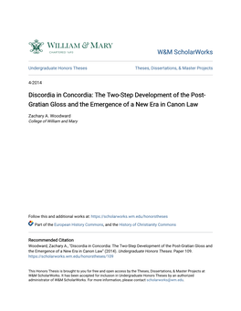 The Two-Step Development of the Post-Gratian Gloss and the Emergence of a New Era in Canon Law" (2014)