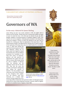 Governors of WA April 2016