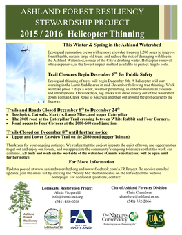 2015 / 2016 Helicopter Thinning