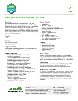 HDF Operations: Hortonworks Data Flow