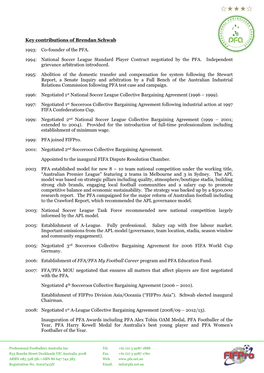 National Soccer League Standard Player Contract Negotiated by the PFA. Independent Grievance Arbitration Introduced