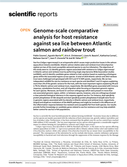 Genome-Scale Comparative Analysis for Host Resistance Against Sea Lice Between Atlantic Salmon and Rainbow Trout