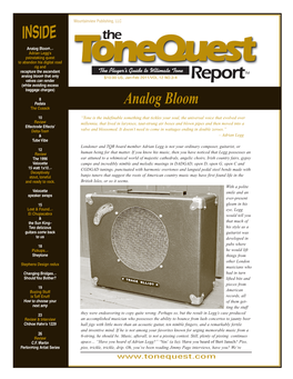 Tonequest.Com Cover Story