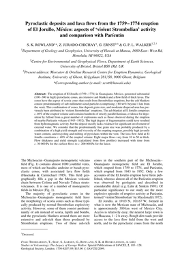 Pyroclastic Deposits and Lava Flows from the 1759–1774 Eruption of El