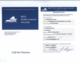 Vaco 2012 Achievement Awards Application