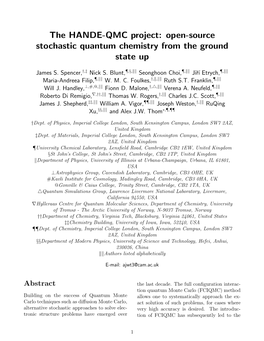 The HANDE-QMC Project: Open-Source Stochastic Quantum Chemistry from the Ground State Up