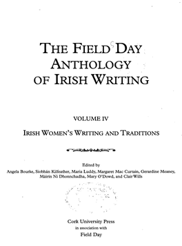 The Field Day Anthology of Irish Writing