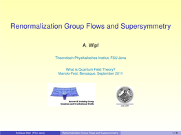 Renormalization Group Flows and Supersymmetry