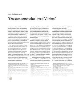 “On Someone Who Loved Vilnius”