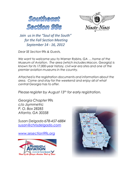 For the Fall Section Meeting September 14 - 16, 2012