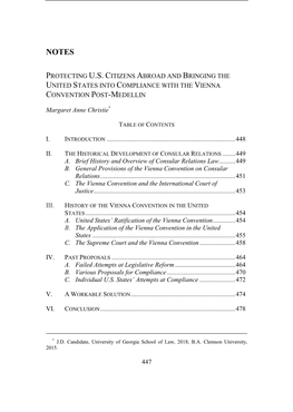 Protecting U.S. Citizens Abroad and Bringing the United States Into Compliance with the Vienna Convention Post-Medellin