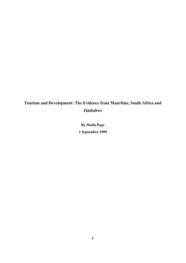 Tourism and Development: the Evidence from Mauritius, South Africa and Zimbabwe