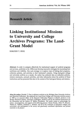 The Land- Grant Model
