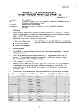 Response to Local Government Boundary Commission Review