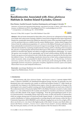 Basidiomycetes Associated with Alnus Glutinosa Habitats in Andros Island (Cyclades, Greece)