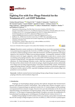 Phage Potential for the Treatment of E. Coli O157 Infection