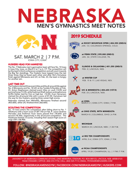 Men's Gymnastics Meet Notes