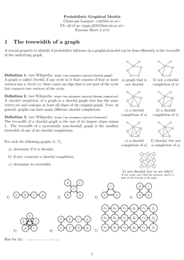 1 the Treewidth of a Graph