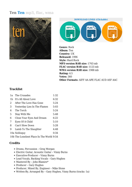 Ten Ten Mp3, Flac, Wma