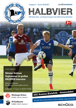 HALBVIER Offizielles Club- Und Stadionmagazin Des DSC Arminia Bielefeld