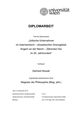 Diplomarbeit Gerhard Nowak