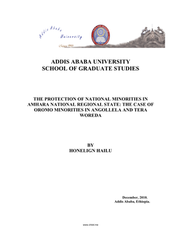 Addis Ababa University School of Graduate Studies