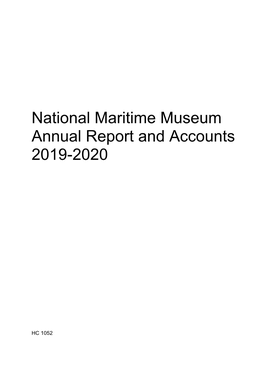 National Maritime Museum Annual Report and Accounts 2019-2020