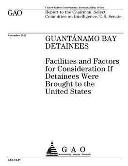 Gao-13-31, Guantánamo Bay Detainees