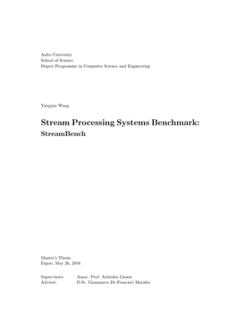 Stream Processing Systems Benchmark: Streambench
