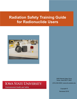 Radiation Safety Training Guide for Radionuclide Users
