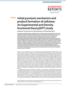 Initial Pyrolysis Mechanism and Product Formation of Cellulose: an Experimental and Density Functional Theory(DFT) Study