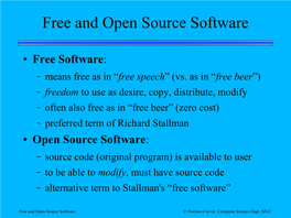 Free and Open Source Software